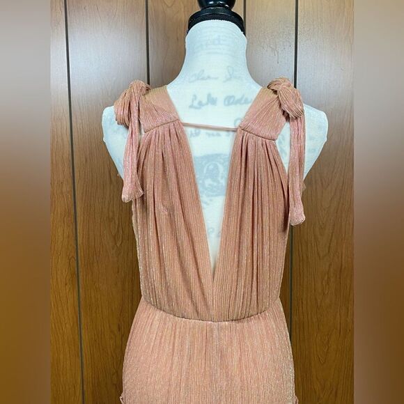 SABINA MUSÁYEV Helena Metallic Tiered Maxi Dress size L - Picture 9 of 11